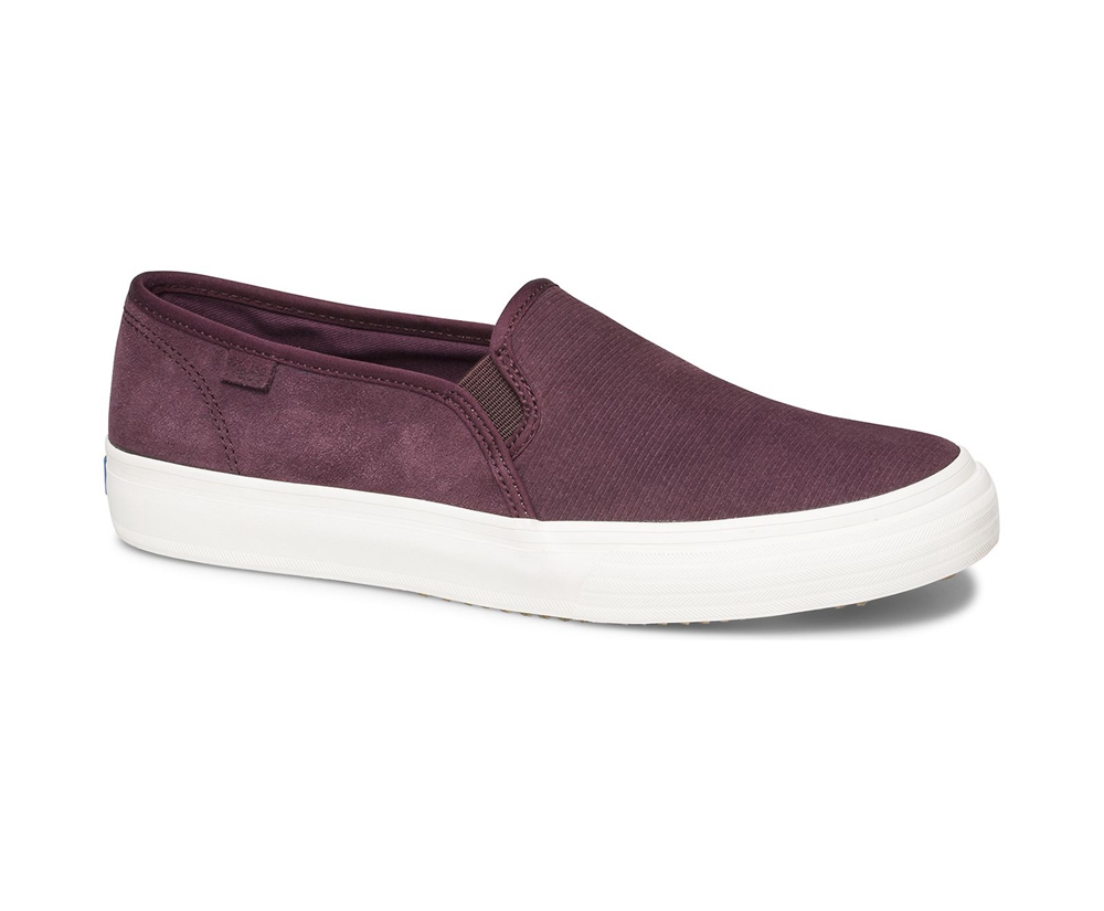 Slip On Γυναικεια - Keds Double Decker Suede - Μωβ - OMWAU7598